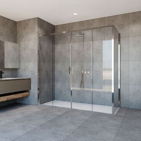 Душевые уголки Vincea Душевой уголок Garda VSR-1G21018CL, 1800*1000, хром, стекло прозрачное, , шт, артикул VSR-1G21018CL