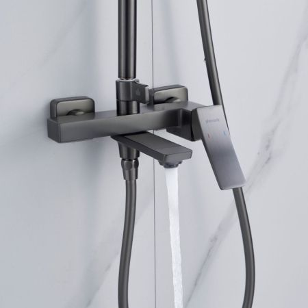 Душевая система Shevanik S4436T, оружейная сталь