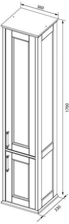 Пенал Aquanet Бостон 36 L белый матовый, артикул 00209680
