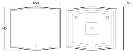 Roxen Зеркало с LED подсветкой, 850х745