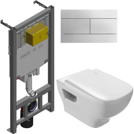 Сет унитаз c инсталляцией Struktura сид.микролифт,клав. хром(E29025-NF+EDE102-00+E20606-00+E4316-CP), артикул E21741RU-00
