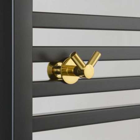 Крючок, Сунержа, ВИКТОРИЯ, двойной, ширина, мм-50, глубина, мм-50, высота, мм-50, тип установки-между перемычками полотенцесушителя, для водяных и электрических моделей, материал-нержавеющая сталь, крепления в комплекте, цвет-золото, артикул 03-2010-0002