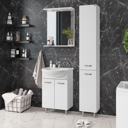 Тумба Onika Коралл 55 напольная, белая (ум. Уют 55)