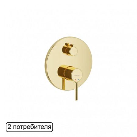 Смеситель для душа скрытого монтажа EXCELLENT Pi AREX.1245GL (золото), артикул AREX.1245GL
