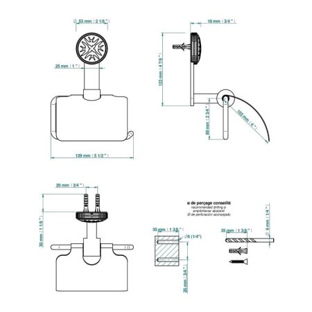 THG HIRONDELLES PLATINUM STAMPED Держатель туалетной бумаги, цвет хром, артикул A4K-A02-538AC