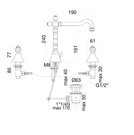Смеситель для раковины Fiore COLONIALE SKY (SWAROVSKI®) 03CO0637, хром/золото, артикул 03CO0637