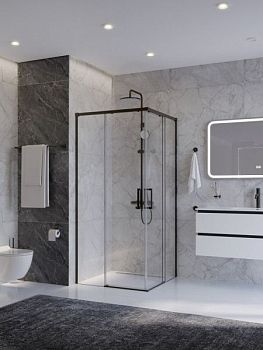 PLANE-A-2-100-C-CR Душевой уголок, отделка Глянцевый хром