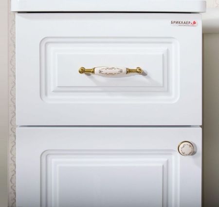 Тумба Бриклаер Анна 32 с бельевой корзиной L Белый глянец