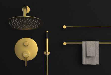 Душевая система встраиваемая Raiber RPG-005, золото, артикул RPG-005