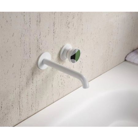 Смеситель для раковины встраиваемый Bronze de Luxe 9007W-G, белый/зеленый