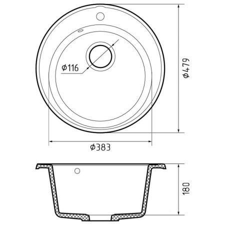 Кухонная мойка GranFest QUARZ 8, темно-серый, артикул 08 темно-серый