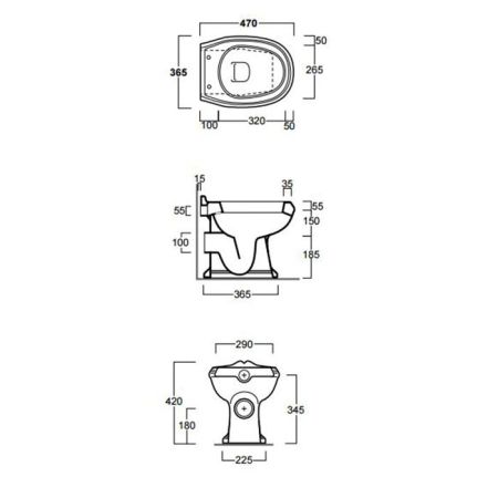 SIMAS Arcade Унитаз напольный, слив в стену, 36,5х48.см, цвет белый, артикул AR811bi