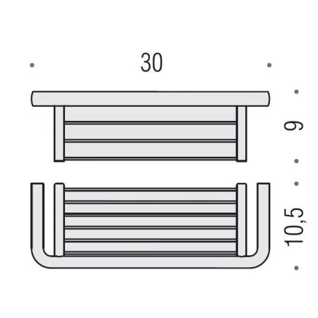 Colombo Lulu Полочка металлическая 30 см, цвет: хром, артикул B6232.CR
