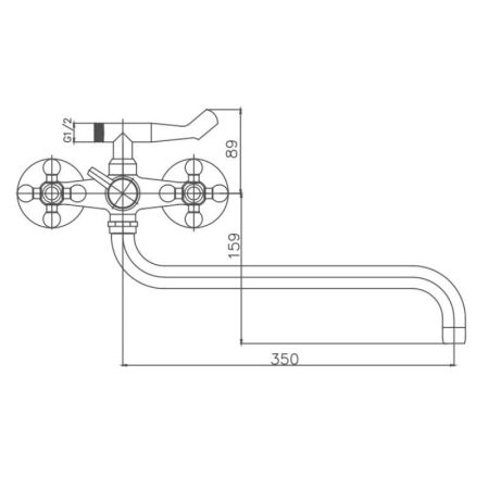 Смеситель для ванны Cron CN2619-2, хром, артикул CN2619-2