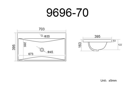 Раковина VIGO керамическая модель (9696-70), артикул 9696-70