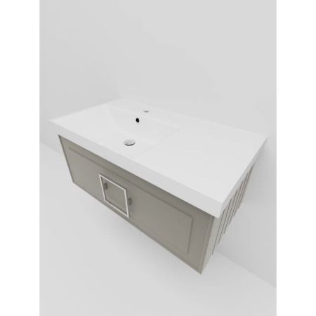 Тумба под раковину подвесная La Fenice Cubo FNC-01-CUB-С-90, бежевая, артикул FNC-01-CUB-С-90