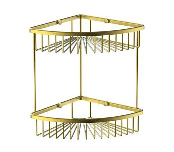 Полка для ванной 2-х ярусная WONZON & WOGHAND, Брашированное золото (WW-4128-BG)