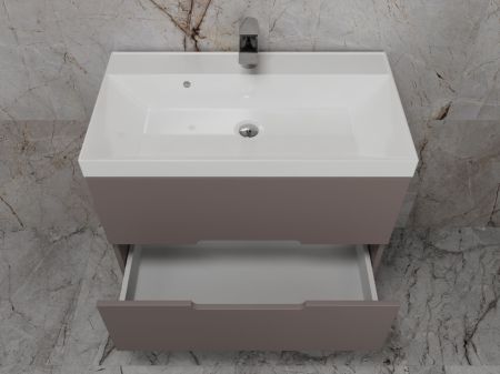 Тумба подвесная "Матис 80", Classic 80, (2 ящика), тауп темный, ЭМАЛЬ