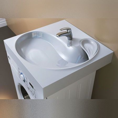 Раковина над стиральной машиной Maretti AS13SM73-844, белая, артикул AS13SM73-844