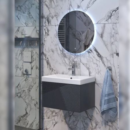 Тумба под раковину подвесная Velvex Edge tp.EDG.9696.60.1Y графит, 60 см, артикул tp.EDG.9696.60.1Y графит