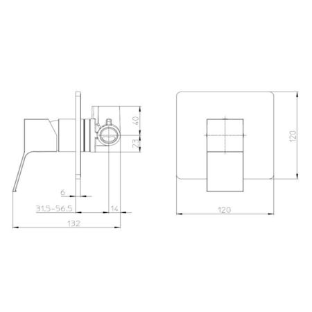 BOSSINI Aki Line Наружная монорычажного смесителя AKI на 1 ВЫХОД. цвет хром, артикул Z00739.030