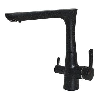 Смеситель для кухни с подключением фильтра GranFest 3223, черный