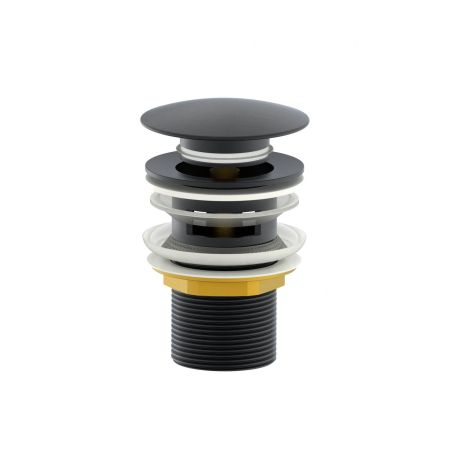 Донный клапан для раковины с переливом 1 1/4 WONZON & WOGHAND, Темный графит (WW-88SS01-BGM), артикул WW-88SS01-BGM