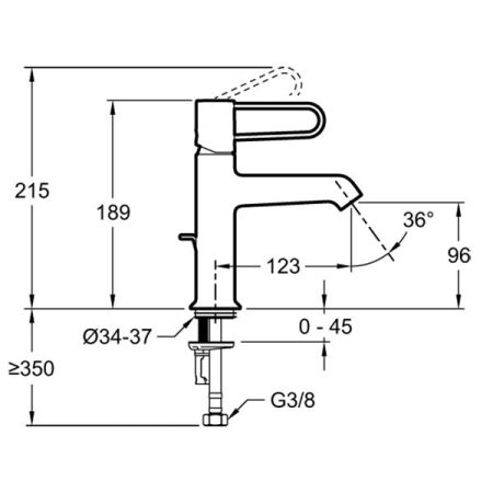 E21028-CP-CP смеситель для раковины ODEON RIVE GAUCHE с донным клапаном (хром/хром), артикул E21028-CP-CP