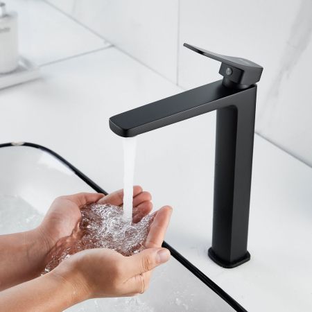 Смеситель для раковины высокий  Raffine F1199H, черный, артикул F1199H