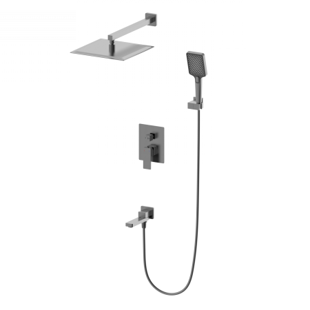 Душевая система встраиваемая Wonzon & Woghand, Темный графит (WW-88087068-BGM), артикул WW-88087068-BGM