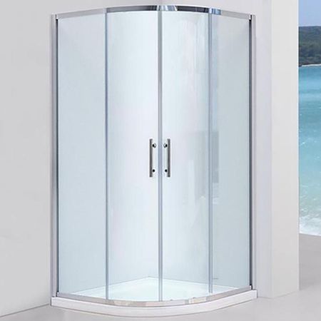 Душевой уголок Black&White Stellar Wind S101-900х900 радиальный профиль Серебристый хром стекло прозрачное, артикул 1019090