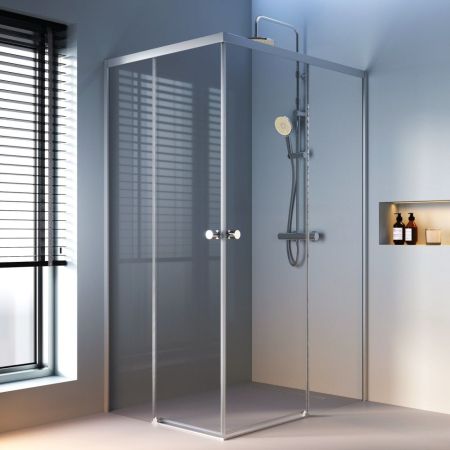 W94G-403-12090-MТ Душевое ограждение X-Joy Square Slide 120х90, мат хром, прозрачное, артикул W94G-403-12090-MТ