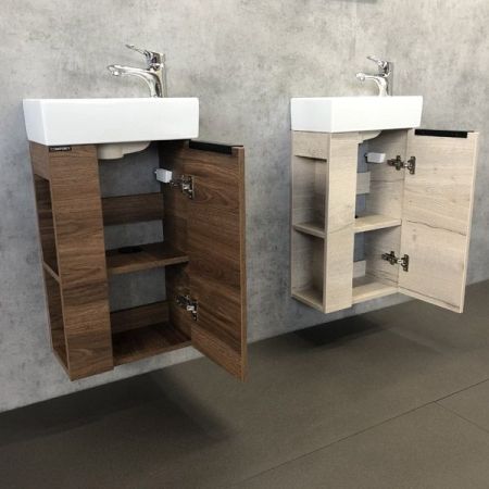 Тумба с раковиной Comforty Матэ 40 00-00000832 подвесная Дуб темно-коричневый