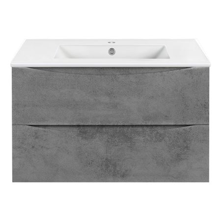 База под керамическую раковину Mia 800 подвесная, 2 выкатных ящика soft close, Beton, артикул VMC-2MC800BT