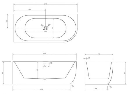 Акриловая ванна ABBER AB9315 L, артикул AB9315 L