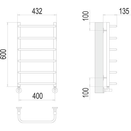 Полотенцесушитель водяной Terminus Стандарт П6 40х60, артикул 4670078530318