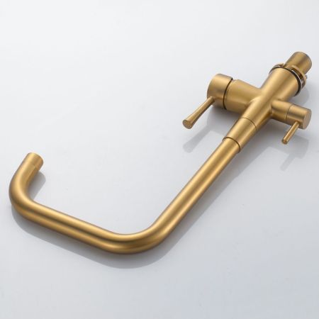 Смеситель для кухни с подключением фильтра Shevanik S528G, золотой сатин, артикул S528G