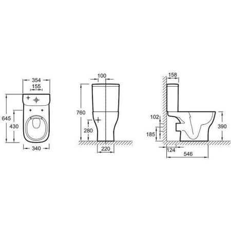 UJAJ102-WTE унитаз напольный STRUKTURA безободковый /64х34/(белый), артикул UJAJ102-WTE