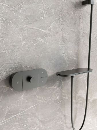 Душевой комплект Futura VSFW-2F12TMB термостатический встраиваемый, 3 режима, черный матовый, артикул VSFW-2F12TMB