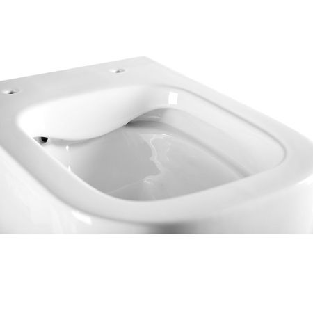 PINTO RIMLESS
Безободковый подвесной унитаз с горизонтальным выпуском в стену c легкосъемным сиденьем с функцией микролифт в комплекте 
Тип смыва: Каскадный                
Размер : 525*360*350mm  
EWC700-126W, артикул EWC700-126W