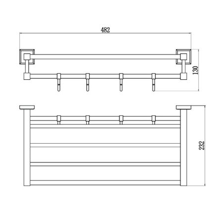 Полка для полотенец Savol S-509544, хром, артикул S-509544