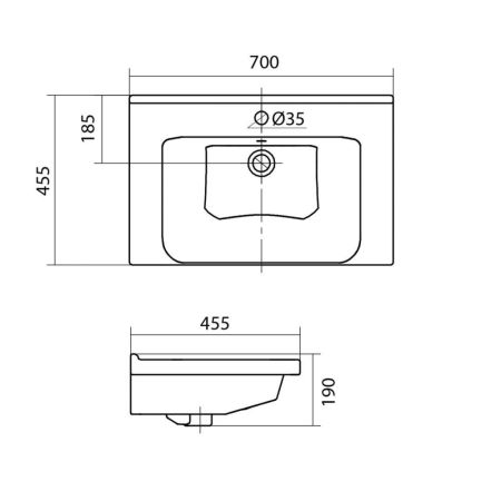 Раковина Santek Миранда 1.WH30.2.250, 70 см, артикул 1.WH30.2.250