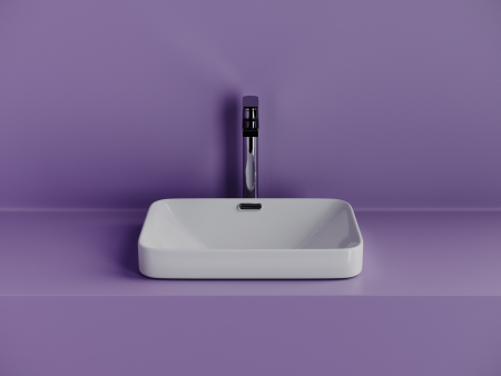 Раковина встраиваемая сверху Ceramicanova Элемент (Element) с отверстием слива - перелива прямоугольной формы 460x330x170 мм цвет белый арт. CN6078, артикул CN6078