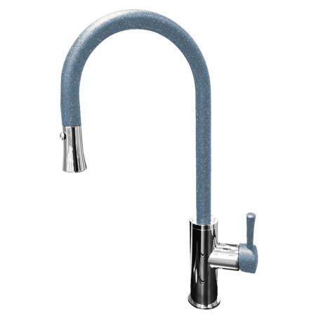 Смеситель для кухни с выдвижным изливом GranFest 7652, графит, артикул 7652 графит