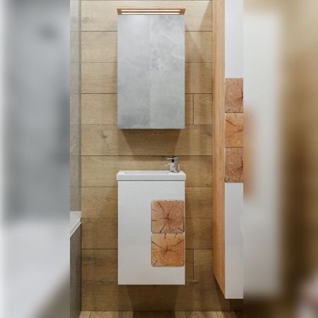 Комплект мебели для ванной Бриклаер Форест 40B, дуб золотой/белый, артикул Форест 40B