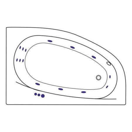 Ванна EXCELLENT Kameleon 170x110 (правая) "SMART" (золото), артикул WAEX.KMP17.SMART.GL