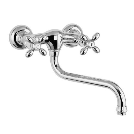 FIMA|Carlo Frattini Kitchen Смеситель (Olivia) для кухни, настенный монтаж, вращающийся излив, цвет хром, артикул F5006CR