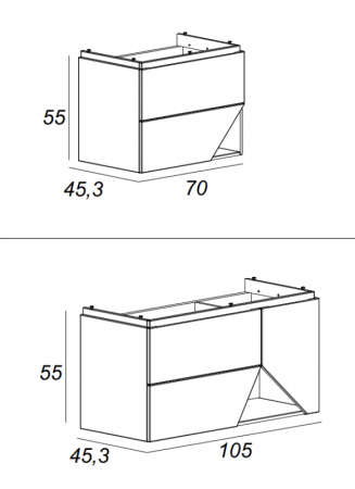 Мебель для ванной CEZARES Collection 1973