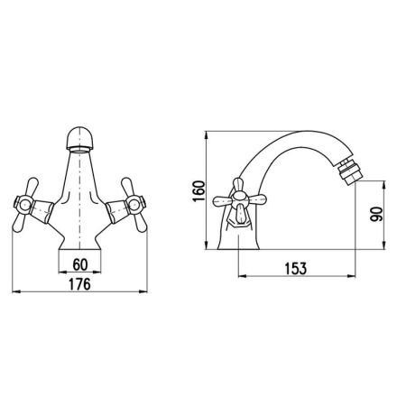 Смеситель для биде Rav Slezak MORAVA MK143.5SM, бронза, артикул MK143.5SM