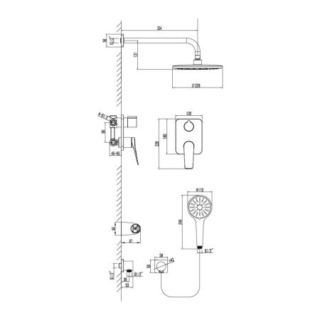 Душевая система Lemark Bronx встраиваемая (LM3729MW), артикул LM3729MW